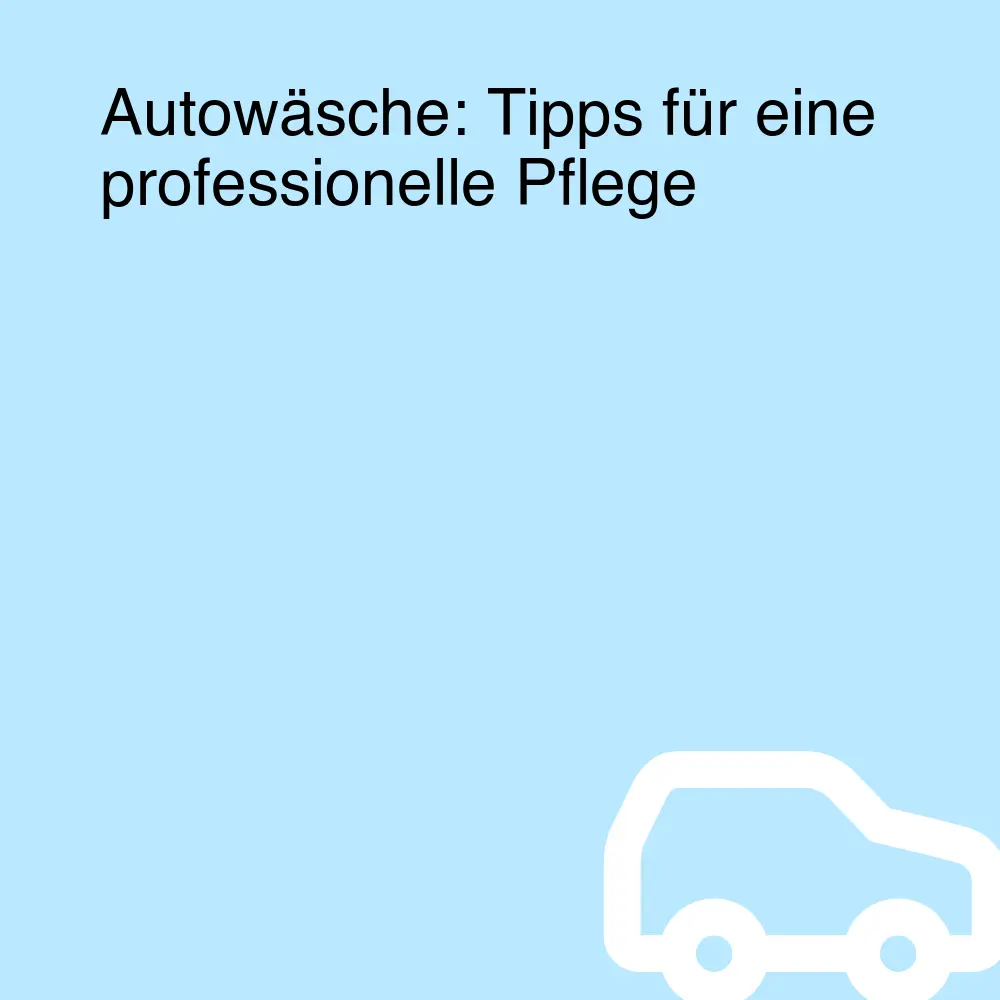 Autowäsche: Tipps für eine professionelle Pflege Autowäsche: Tipps für eine professionelle Pflege