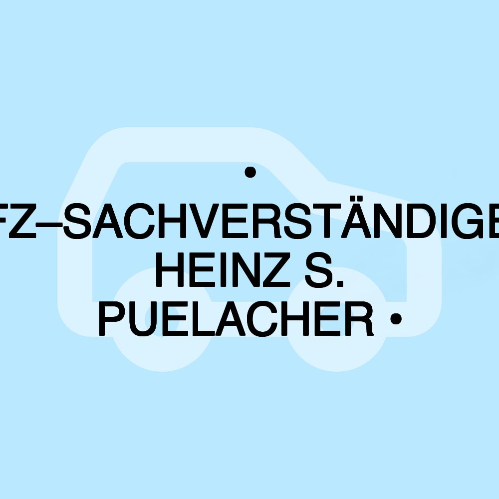 • KFZ–SACHVERSTÄNDIGER HEINZ S. PUELACHER •