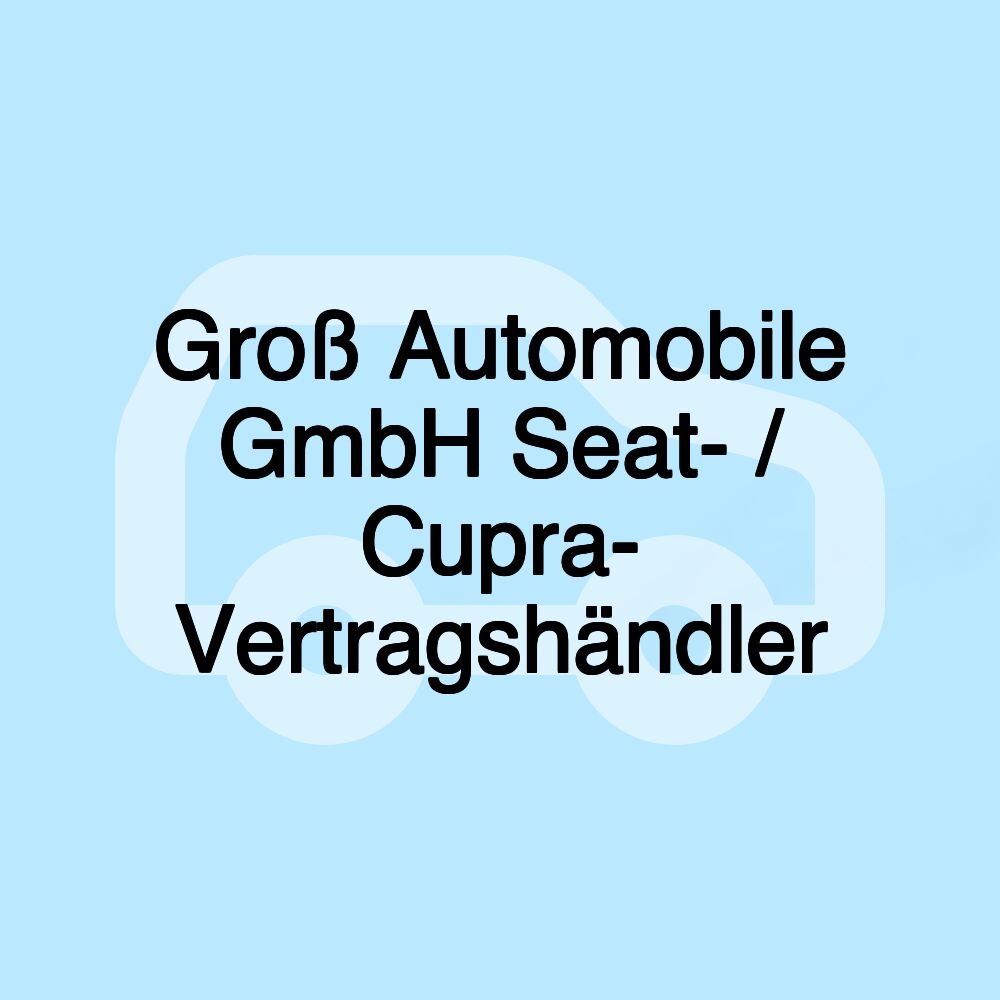 Groß Automobile GmbH Seat- / Cupra- Vertragshändler Groß Automobile GmbH Seat- / Cupra- Vertragshändler