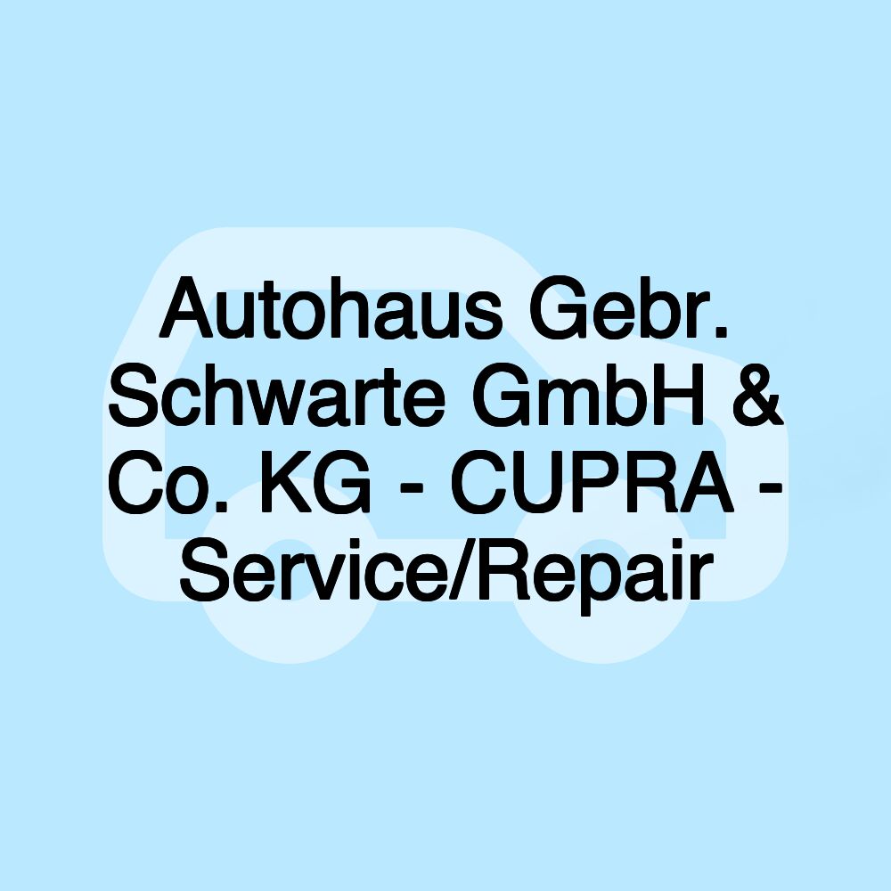 Autohaus Gebr. Schwarte GmbH & Co. KG - CUPRA - Service/Repair Autohaus Gebr. Schwarte GmbH & Co. KG - CUPRA - Service/Repair