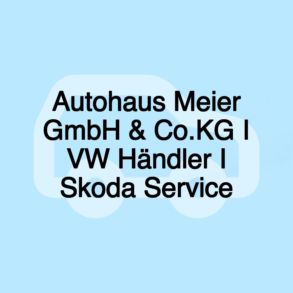 Autohaus Meier GmbH & Co.KG I VW Händler I Skoda Service