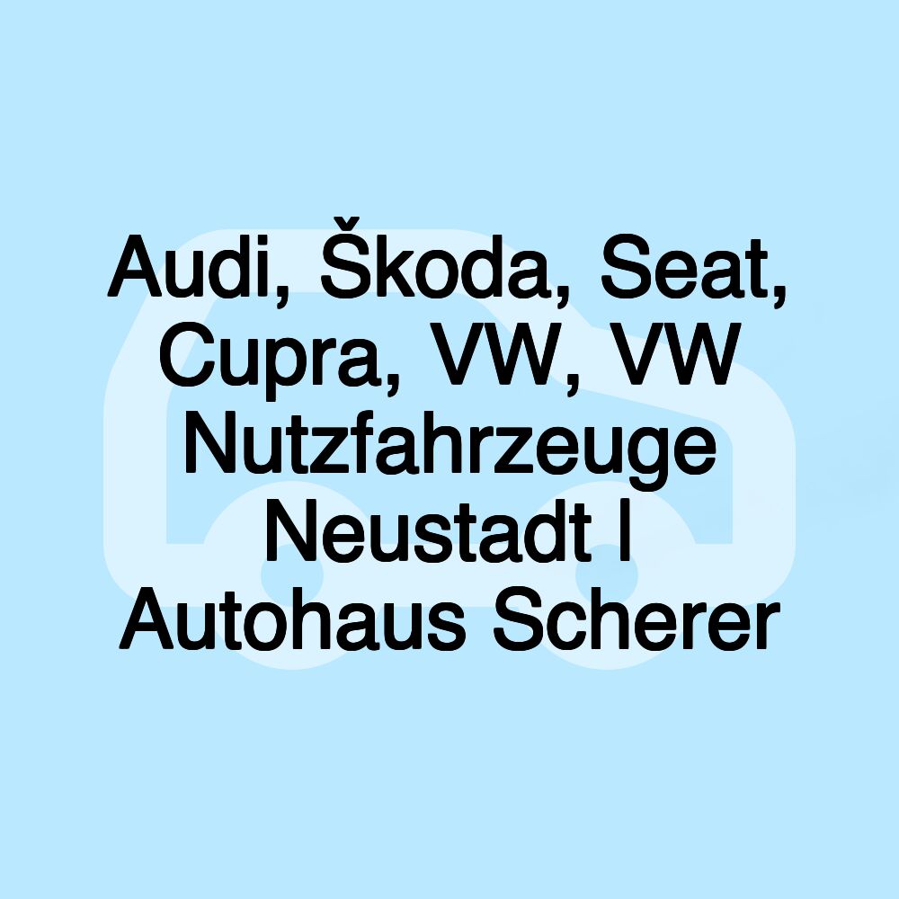 Audi, Škoda, Seat, Cupra, VW, VW Nutzfahrzeuge Neustadt | Autohaus Scherer