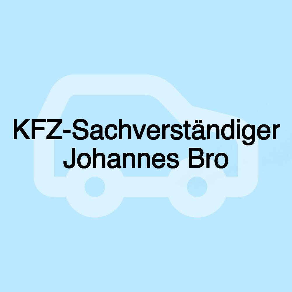 KFZ-Sachverständiger Johannes Bro